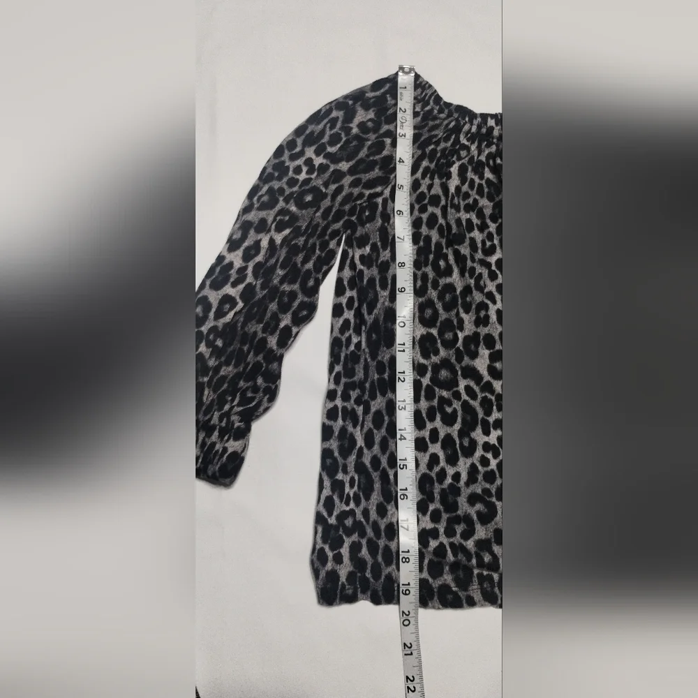 Michael Kors Black Leopard Print Blouse (XS)